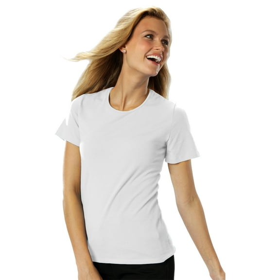 BlueGeneration Ladies Short Sleeve Jewel Neck - White 3 Extra Large Solid