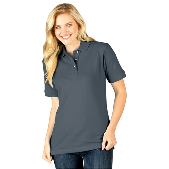 BlueGeneration Ladies Short Sleeve Superblend Pique - Graphite 3 Extra Large Solid