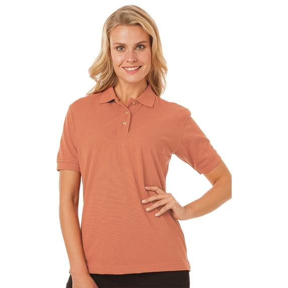 BlueGeneration Ladies Short Sleeve Superblend Pique - Salmon 3 Extra Large Solid