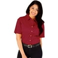 thumbnail image 1 of BlueGeneration Ladies Short Sleeve Teflon Twill - Burgundy 2 Extra Large Solid, 1 of 1