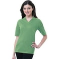 thumbnail image 1 of BlueGeneration Ladies Short Sleeve V-Neck - Cactus 4 Extra Large Solid, 1 of 1