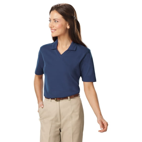 BlueGeneration Ladies Short Sleeve V-Neck - Navy Extra Large Solid