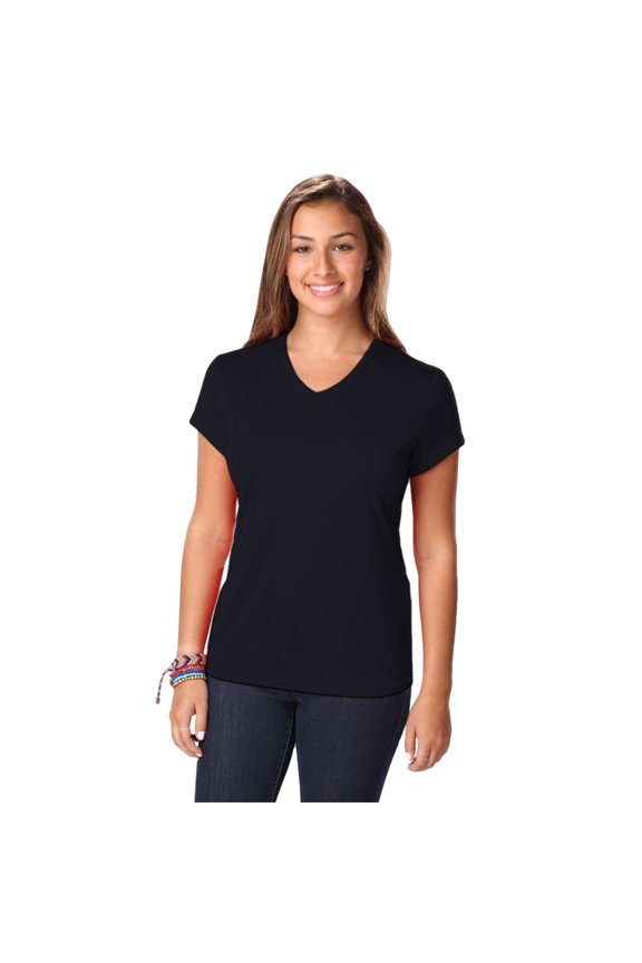 BlueGeneration Ladies Solid Wicking T - Black Extra Large Solid