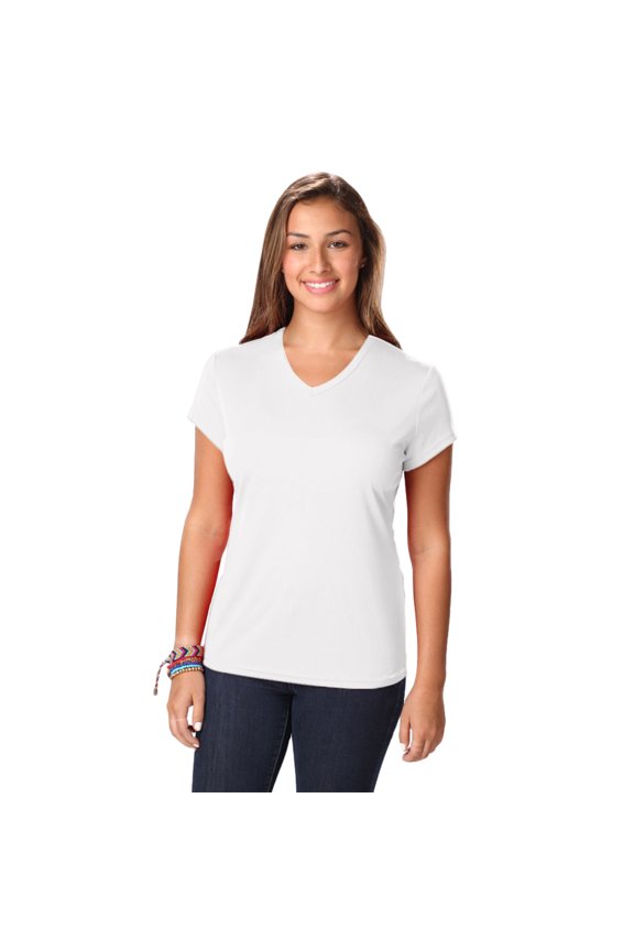 BlueGeneration Ladies Solid Wicking T - White Extra Large Solid