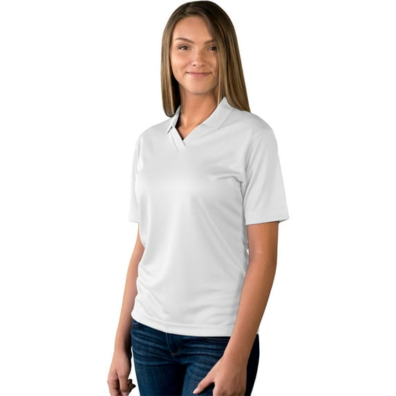 BlueGeneration Ladies Solid Wicking V-Neck - White 3 Extra Large Solid