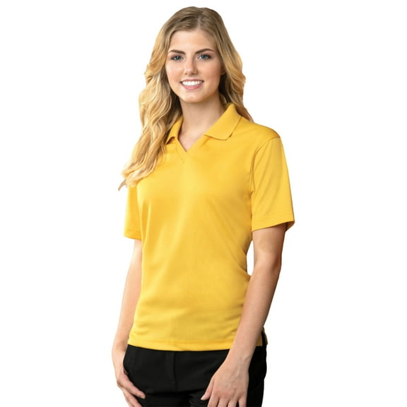 BlueGeneration Ladies Solid Wicking V-Neck - Yellow Extra Large Solid