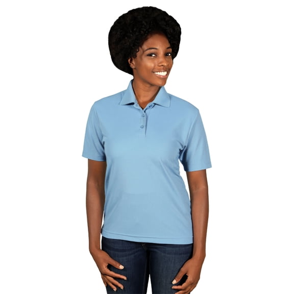 BlueGeneration Ladies Value Moisture Wicking S/S Polo - Light Blue Medium Solid