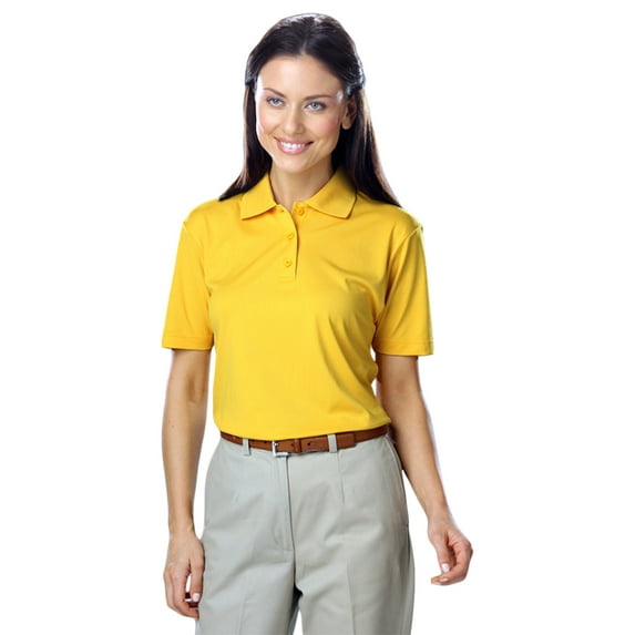 BlueGeneration Ladies Value Moisture Wicking S/S Polo - Yellow Small Solid