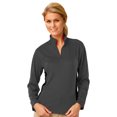 thumbnail image 1 of BlueGeneration Ladies Wicking 1/2 Zip Blocked - Graphite Large Trim Black, 1 of 1