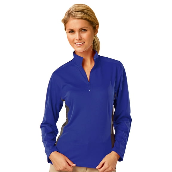BlueGeneration Ladies Wicking 1/2 Zip Blocked - Royal Extra Large Trim Graphite