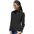 thumbnail image 1 of BlueGeneration Ladies Wicking Solid 1/4 Zip Ls Pullover - Black 2 Extra Large Solid, 1 of 1