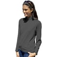 thumbnail image 1 of BlueGeneration Ladies Wicking Solid 1/4 Zip Ls Pullover - Graphite 3 Extra Large Solid, 1 of 1