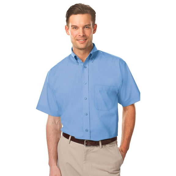 BlueGeneration Men'S S/S Light Weight Poplin Shirt - Light Blue Extra Large Solid