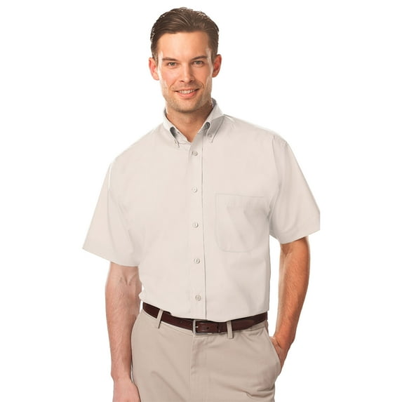 BlueGeneration Men'S S/S Light Weight Poplin Shirt - White 6 Extra Large Solid