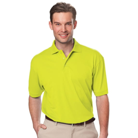 BlueGeneration Men's Avenger Micro Pique S/S Polo Optic Yellow 4 Extra Large Solid