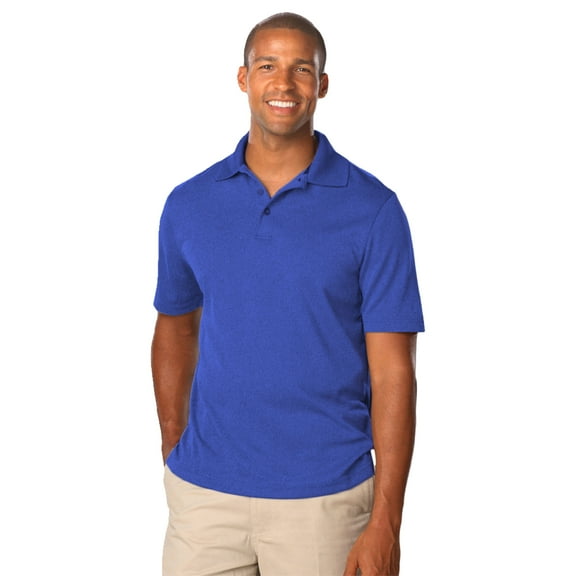 BlueGeneration Men's Heathered Wicking Polo - Heather Royal 3 Extra Large Solid