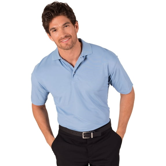 BlueGeneration Men's S/S Value Pique Polo - Light Blue Medium Solid