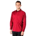 thumbnail image 1 of BlueGeneration Men's Superblend Poplin L/S Untucked Shirt - Red Medium Solid, 1 of 1