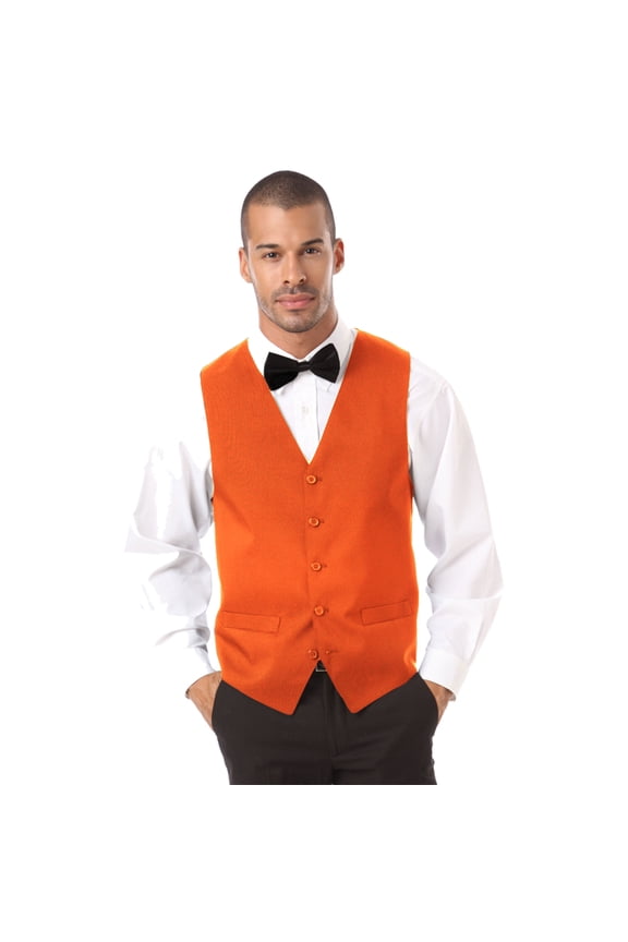 BlueGeneration Men's Teflon Twill Vest - Orange Large Solid