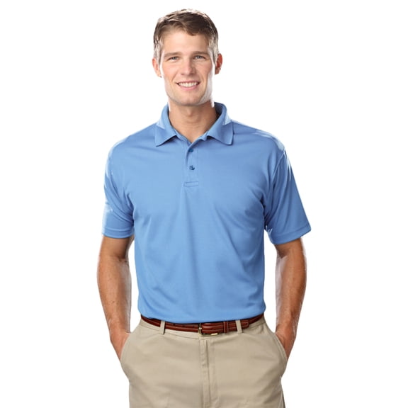 BlueGeneration Men's Value Moisture Wicking S/S Polo - Light Blue 3 Extra Large Solid
