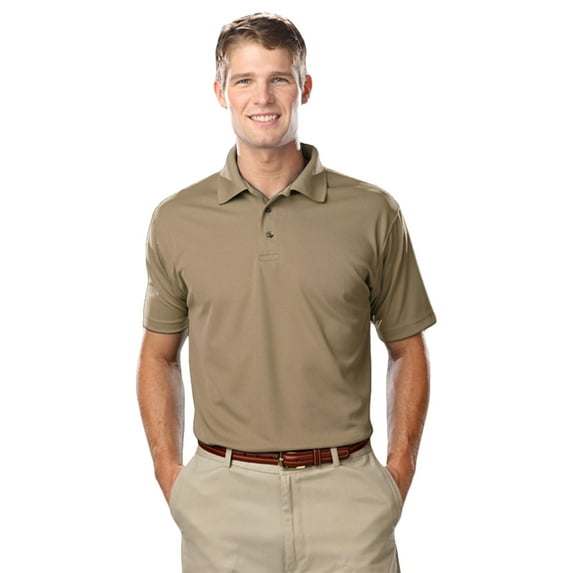 BlueGeneration Men's Value Moisture Wicking S/S Polo - Tan 5 Extra Large Solid