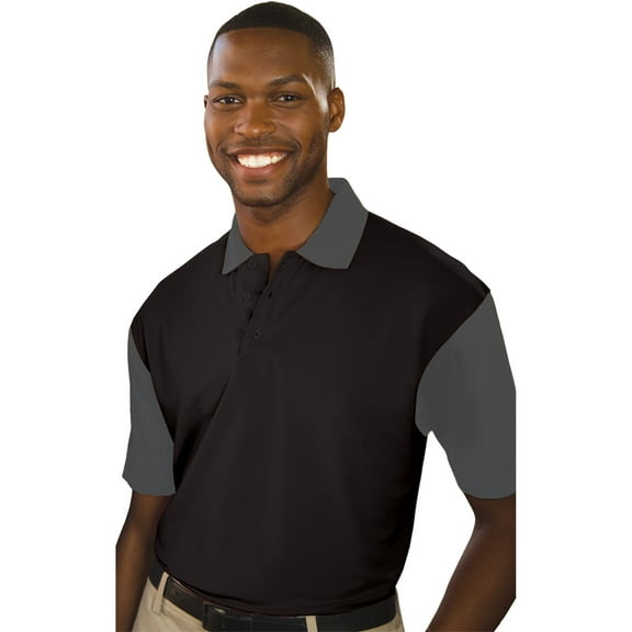 BlueGeneration Mens Il-50 Color Block Polo - Black 4 Extra Large Solid