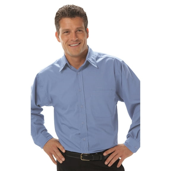 BlueGeneration Mens L/S Peached Fine Line Twill - Light Blue Extra Large Solid