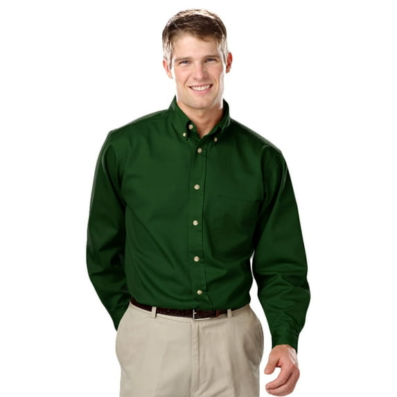 BlueGeneration Mens Long Sleeve 100% Cotton Twill - Hunter Extra Large Solid