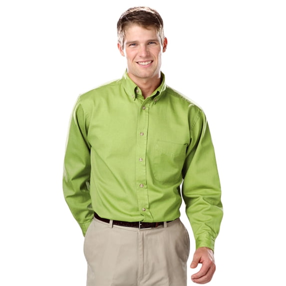 BlueGeneration Mens Long Sleeve 100% Cotton Twill - Pink Extra Large Solid