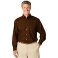 thumbnail image 1 of BlueGeneration Mens Long Sleeve Easy Care Poplin - Chocolate Large Solid, 1 of 1
