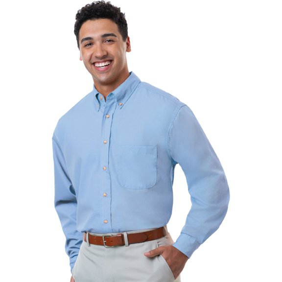 BlueGeneration Mens Long Sleeve Easy Care Poplin - Light Blue 6 Extra Large Solid