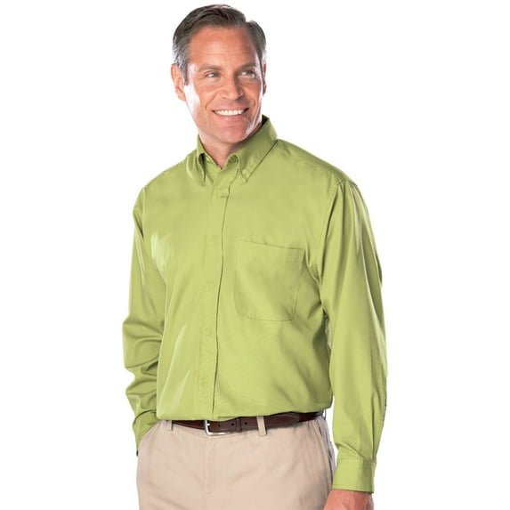 BlueGeneration Mens Long Sleeve Easy Care Poplin With Matching Buttons - Cactus Small Solid