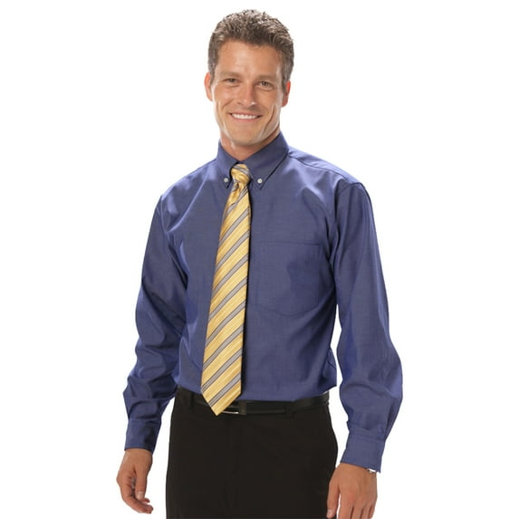 BlueGeneration Mens Long Sleeve Oxford - French Blue 5 Extra Large Solid