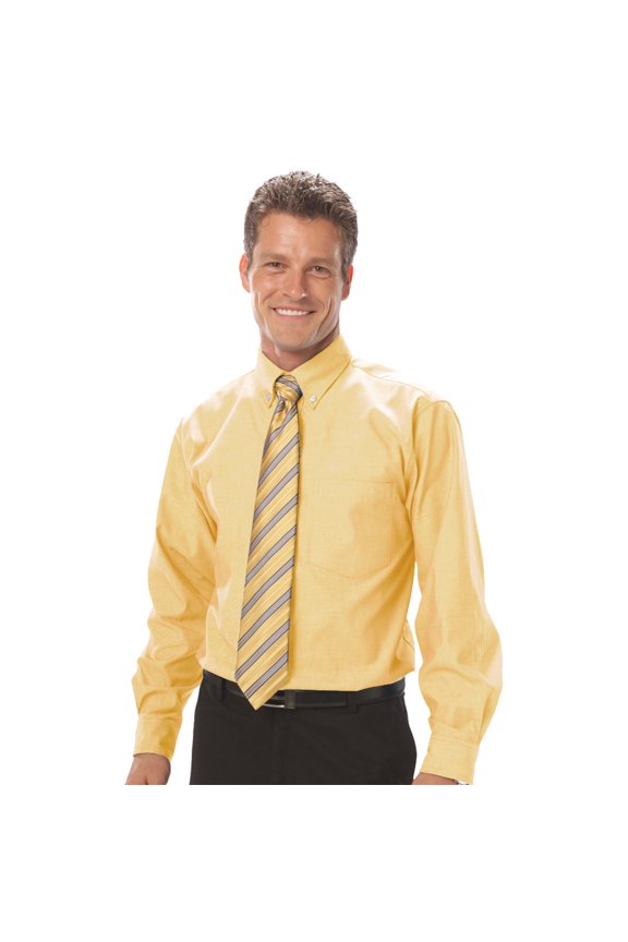 BlueGeneration Mens Long Sleeve Oxford - Maize Medium Solid