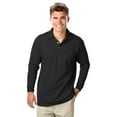thumbnail image 1 of BlueGeneration Mens Long Sleeve Superblend Pique With Pocket - Black 3 Extra Large Solid, 1 of 1