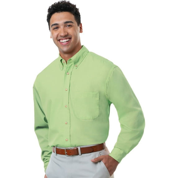 BlueGeneration Mens Long Sleeve Tall Easy Care Poplin - Cactus 2 Extra Large Tall Solid