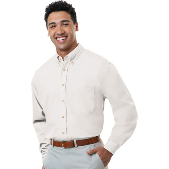 BlueGeneration Mens Long Sleeve Tall Easy Care Poplin - White 2 Extra Large Tall Solid