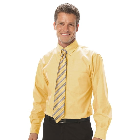 BlueGeneration Mens Long Sleeve Tall Oxford - Maize Extra Large Tall Solid