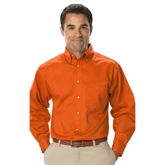 BlueGeneration Mens Long Sleeve Teflon Twill - Orange 3 Extra Large Solid