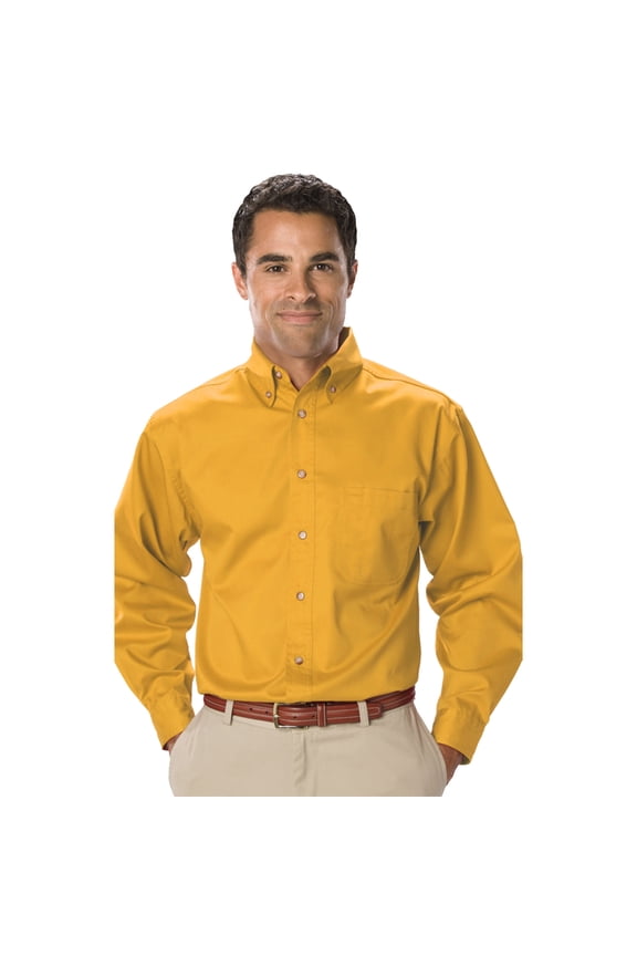 BlueGeneration Mens Long Sleeve Teflon Twill - Yellow Medium Solid