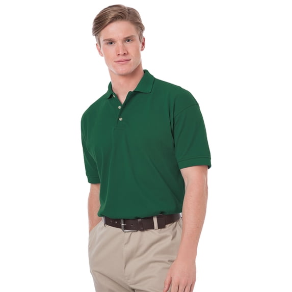 BlueGeneration Mens Short Sleeve 100% Cotton Pique Polo - Hunter 7 Extra Large Solid