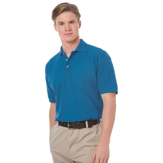 BlueGeneration Mens Short Sleeve 100% Cotton Pique Polo - Turquoise Extra Small Solid