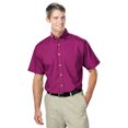 thumbnail image 1 of BlueGeneration Mens Short Sleeve Easy Care Poplin - Berry 2 Extra Large Solid, 1 of 1