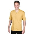 thumbnail image 1 of BlueGeneration Mens Short Sleeve Solid Campshirt 65/35 Poly/ Cotton - Maize 2 Extra Large Solid, 1 of 1