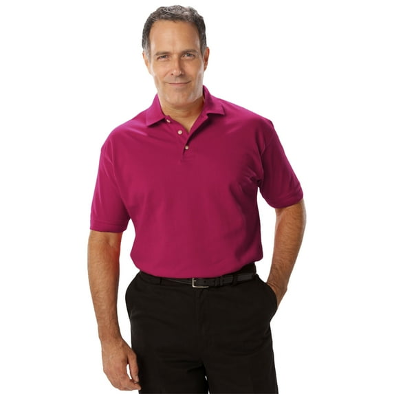 BlueGeneration Mens Short Sleeve Superblend Pique No Pocket - Berry Small Solid