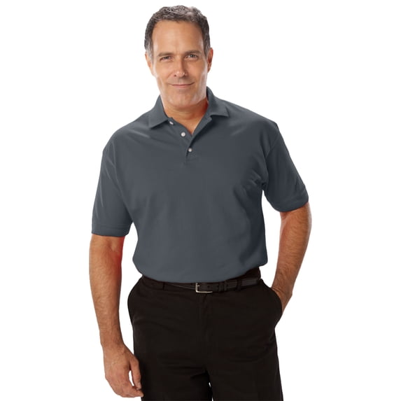 BlueGeneration Mens Short Sleeve Superblend Pique No Pocket - Graphite 4 Extra Large Solid