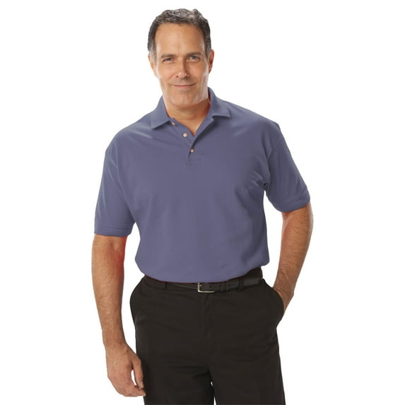 BlueGeneration Mens Short Sleeve Superblend Pique No Pocket - Slate 6 Extra Large Solid