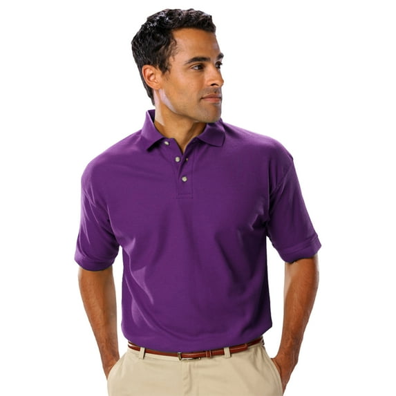 BlueGeneration Mens Short Sleeve Teflon Treated Piques No Pocket - Purple Extra Small Solid