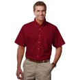 thumbnail image 1 of BlueGeneration Mens Short Sleeve Teflon Twill - Burgundy Large Solid, 1 of 1