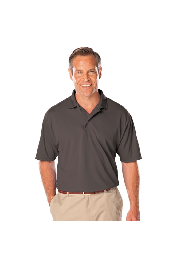 BlueGeneration Mens Solid Wicking Polo - Graphite Medium Solid